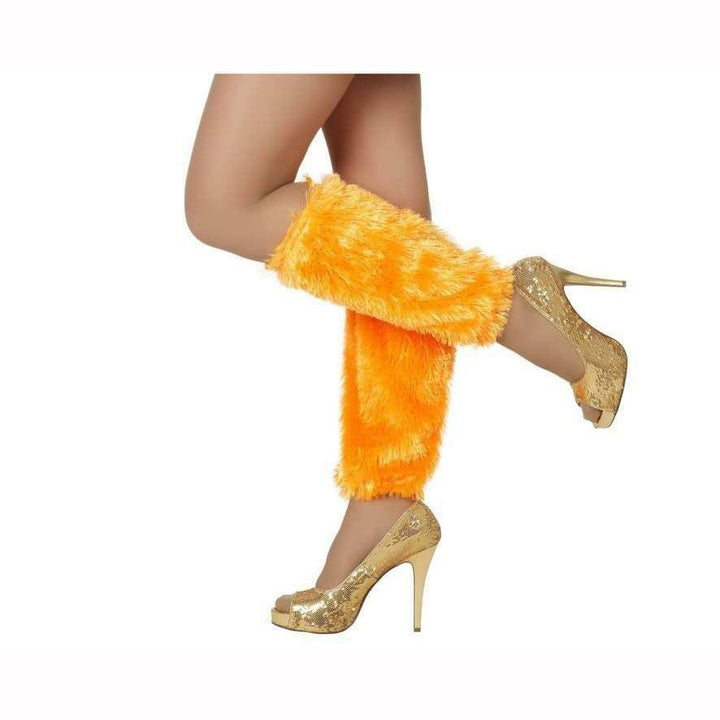 JAMBIÈRES DISCO EN FAUSSE FOURRURE,Orange,Farfouil en fÃªte,Collants, bas, chaussettes, guêtres