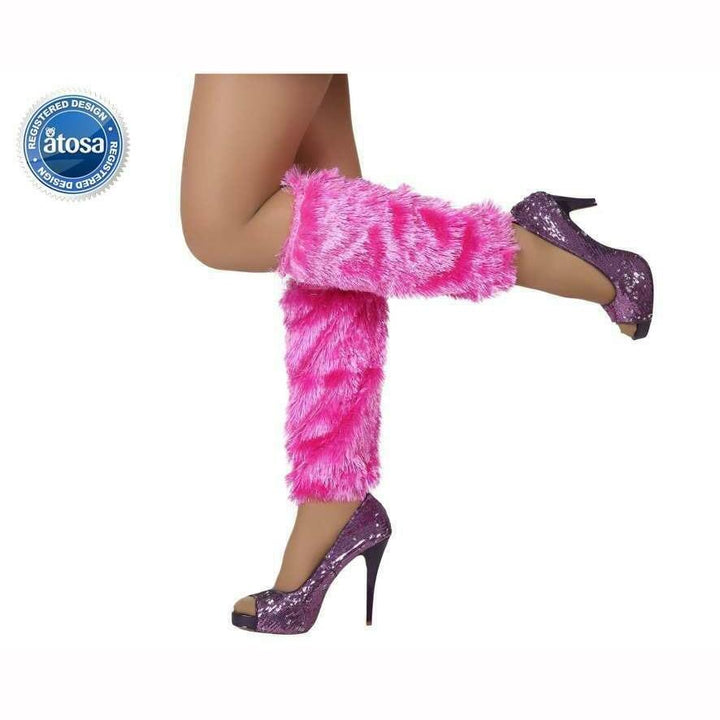 JAMBIÈRES DISCO EN FAUSSE FOURRURE,Rose,Farfouil en fÃªte,Collants, bas, chaussettes, guêtres