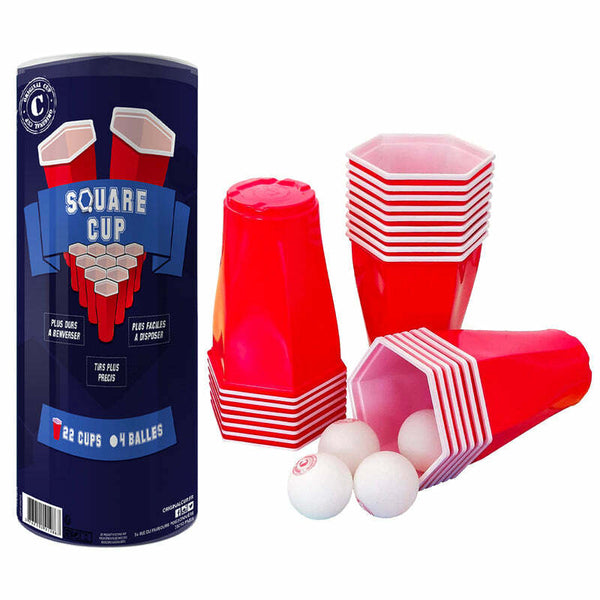 Kit de Beer pong Square Cup + 4 balles,Farfouil en fÃªte,Jeux entre amis