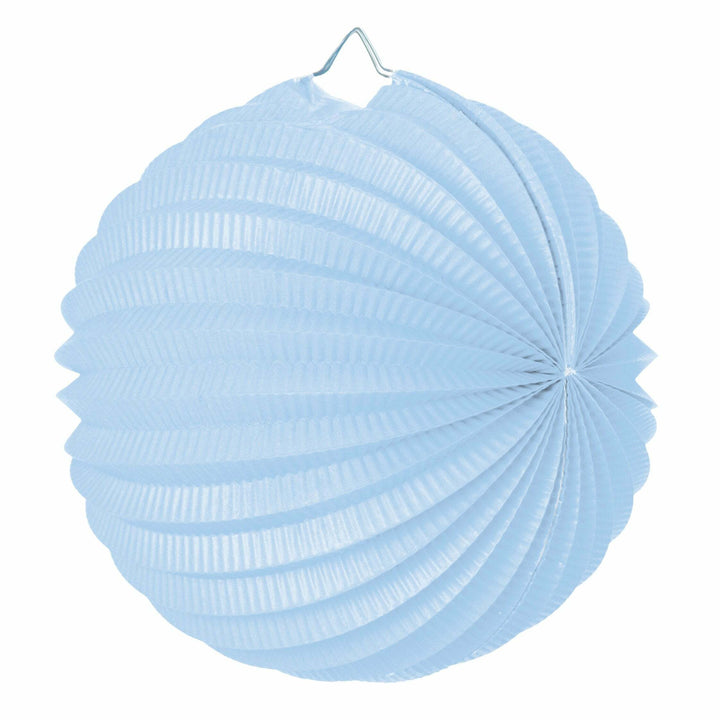Lampion ballon bleu tendre 20 cm,Farfouil en fÃªte,Lampions, lanternes, boules alvéolés