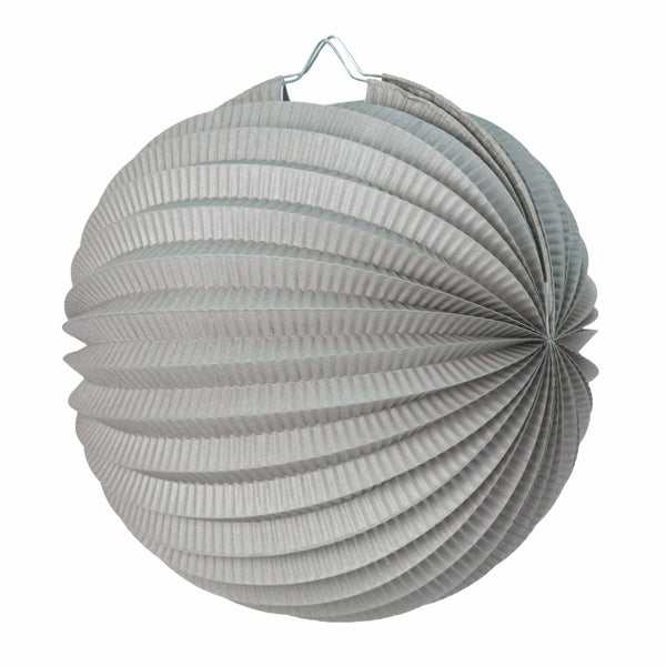 Lampion ballon gris 20 cm,Farfouil en fÃªte,Lampions, lanternes, boules alvéolés