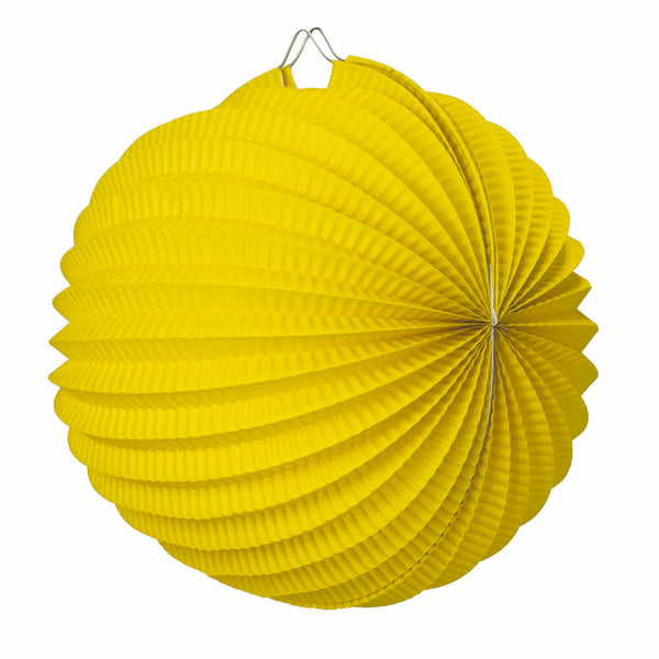 Lampion ballon jaune moutarde 20 cm,Farfouil en fÃªte,Lampions, lanternes, boules alvéolés