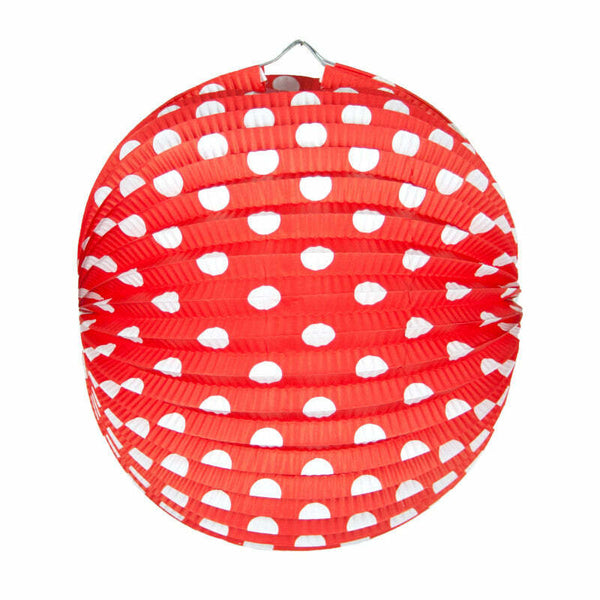 Lampion ballon rouge guinguette 30 cm,Farfouil en fÃªte,Lampions, lanternes, boules alvéolés