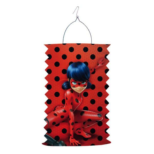 Lampion rouge Ladybug Miraculous™ 28 cm,Farfouil en fÃªte,Lampions, lanternes, boules alvéolés