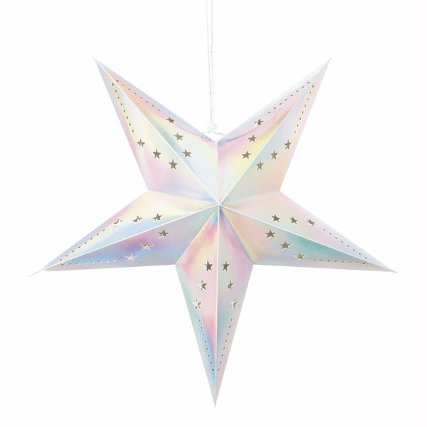 Lanterne étoile irisée 60 cm,Farfouil en fÃªte,Lampions, lanternes, boules alvéolés