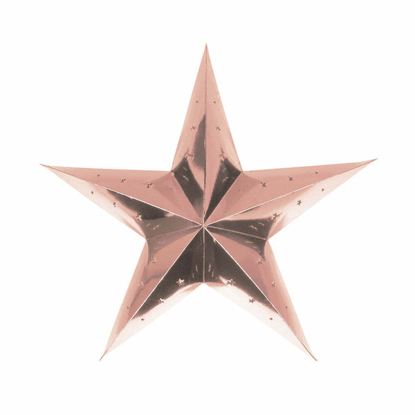 Lanterne étoile rose gold 30 cm,Farfouil en fÃªte,Lampions, lanternes, boules alvéolés