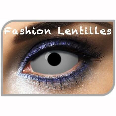 LENTILLES FANTAISIE GEANTES SCLERA BLANC PLEINE - DUREE 1 AN,Farfouil en fÃªte,Lentilles de contact