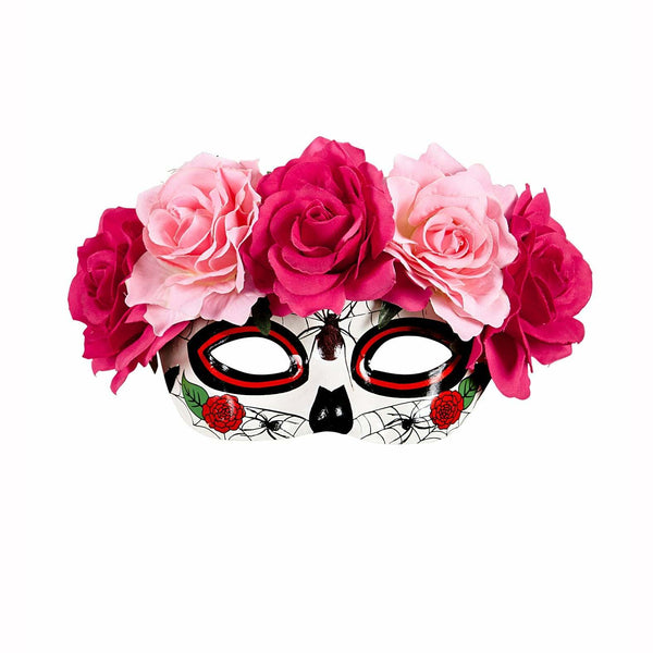 Masque / loup dia de los muertos avec roses,Farfouil en fÃªte,Masques