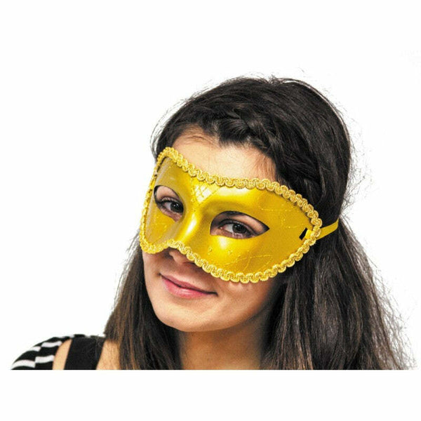 Masque vénitien galonné or,Farfouil en fÃªte,Masques
