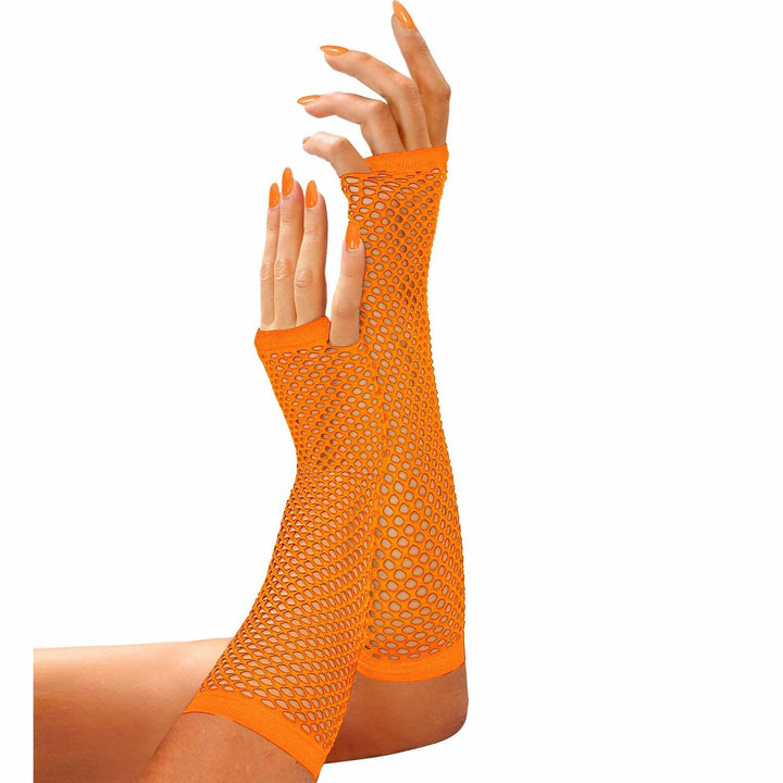 Mitaines longues fluo 1er prix - Orange,Farfouil en fÃªte,Gants