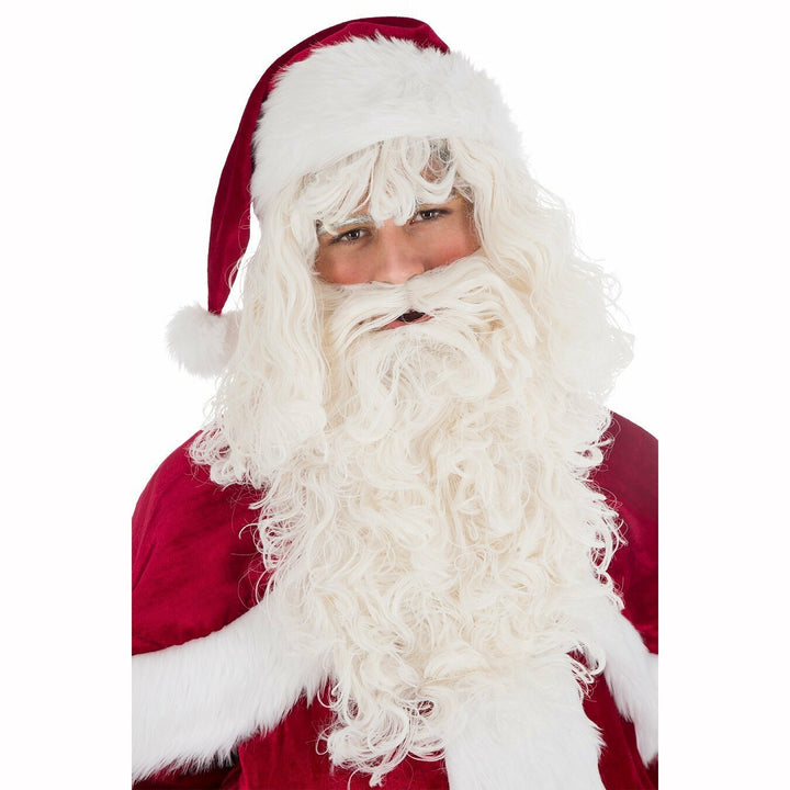 Perruque et barbe Père Noël blanc haut de gamme,Farfouil en fÃªte,Perruque