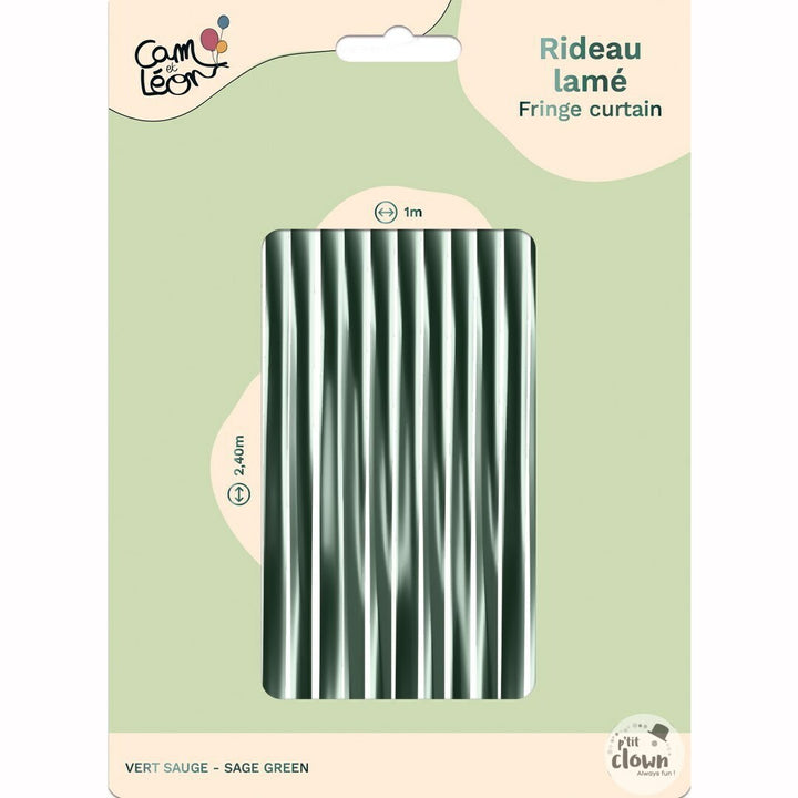Rideau lamé mat C&L 240 x 10 cm - Vert sauge,Farfouil en fÃªte,Décorations