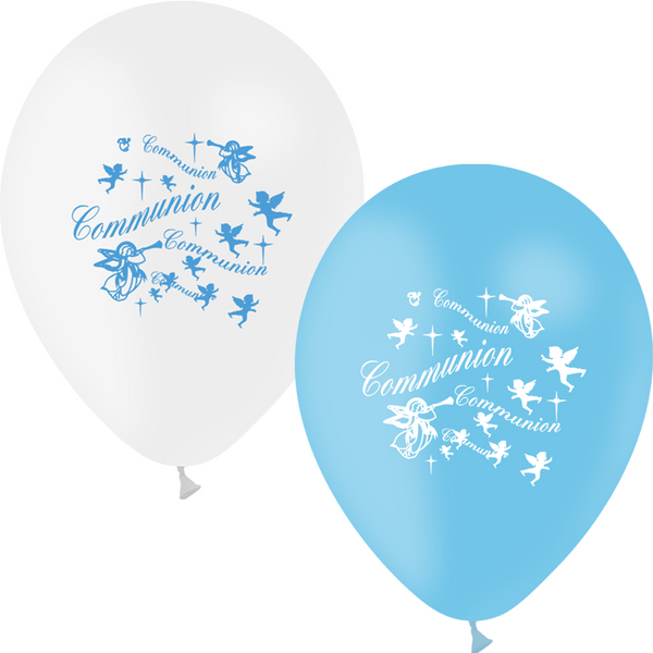 Sachet de 10 ballons Communion Blanc / Bleu Ciel 11" 30 cm Balloonia®,Farfouil en fÃªte,Ballons
