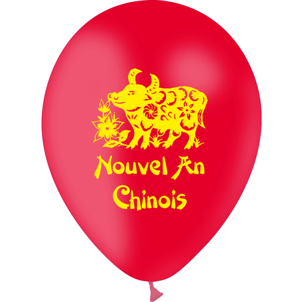 Sachet de 10 ballons Nouvel An Chinois Boeuf,Farfouil en fÃªte,Ballons
