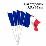 Bag of 100 France plastic flags 9.5 x 16 cm