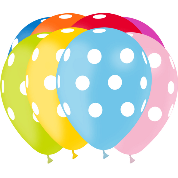 Sachet de 8 ballons en latex multicolores à pois 11" 30 cm Balloonia®,Farfouil en fÃªte,Ballons