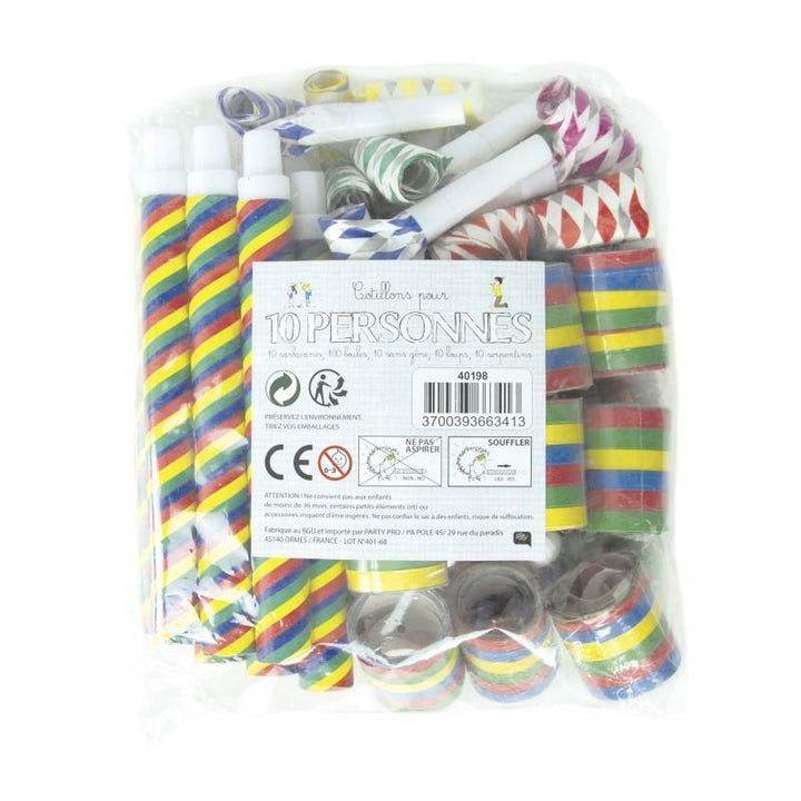 Sachet de cotillons pour 10 personnes,Farfouil en fÃªte,Cotillons, serpentins, sans gênes, confettis