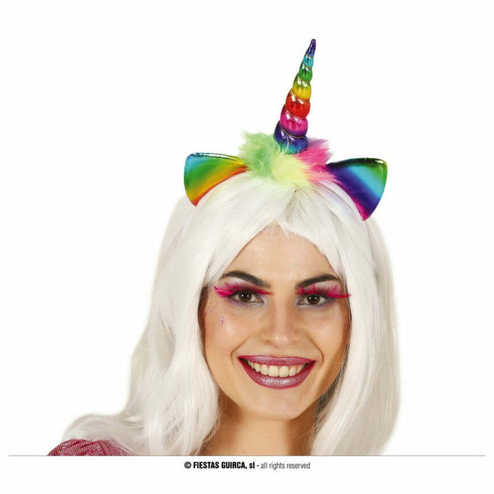 Serre-tête licorne multicolore avec marabout,Farfouil en fÃªte,Chapeaux