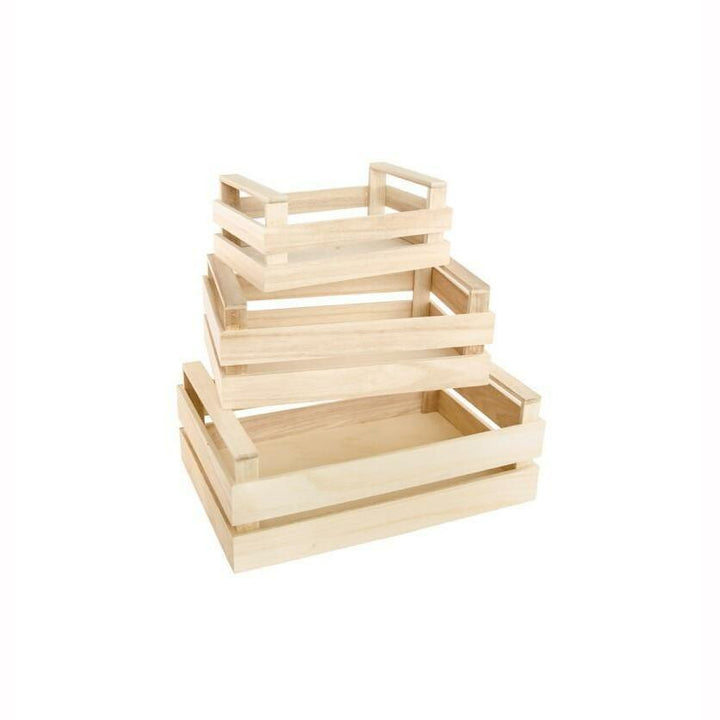 SET 3 CAGETTES BOIS NATUREL 40X26X11,5-14,5CM 33X21X9,5-13CM - 26X16X7,5-11CM,Farfouil en fÃªte,A definir