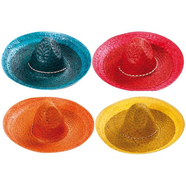 Sombrero mexicain en paille - 4 coloris aléatoires,Farfouil en fÃªte,Chapeaux