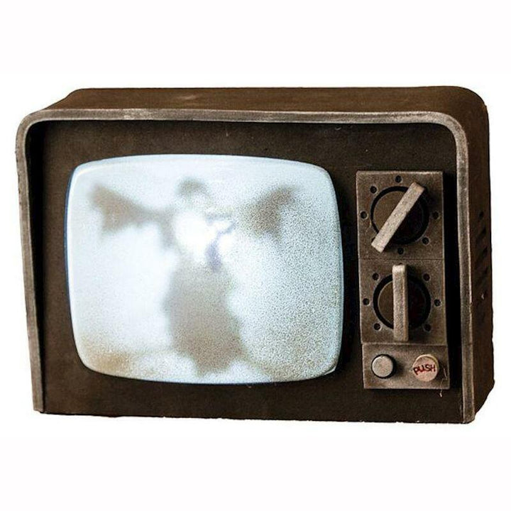 Télévision cassée vintage avec fantôme décoration halloween,Farfouil en fÃªte,A definir