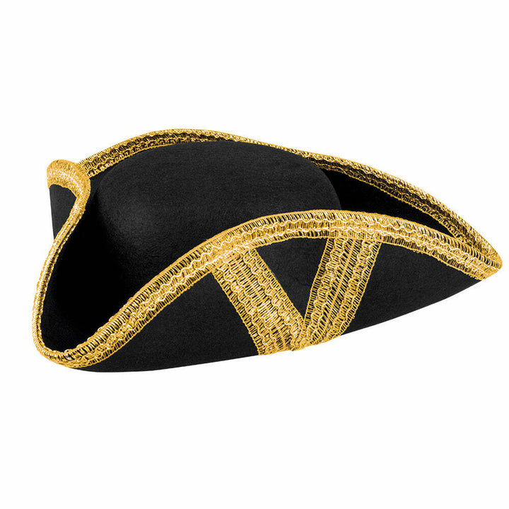 Tricorne noir galonné Pirate Royal or,Farfouil en fÃªte,Chapeaux