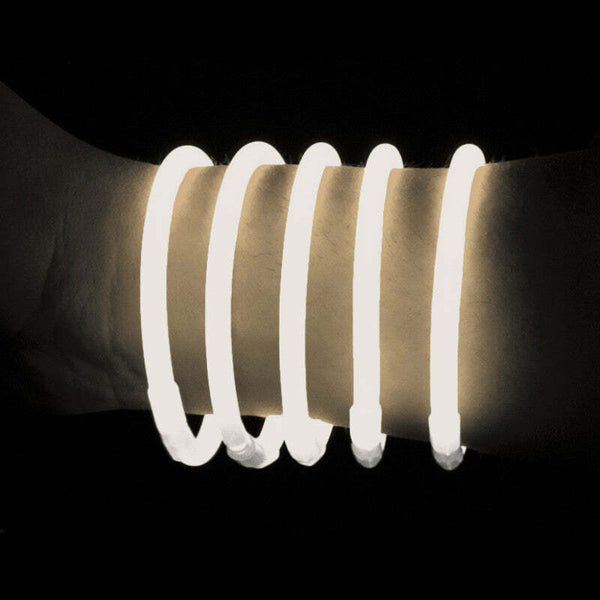 Tube de 100 bracelets lumineux fluo Néon Glow - Blanc,Farfouil en fÃªte,Articles lumineux, bracelets, colliers, bagues