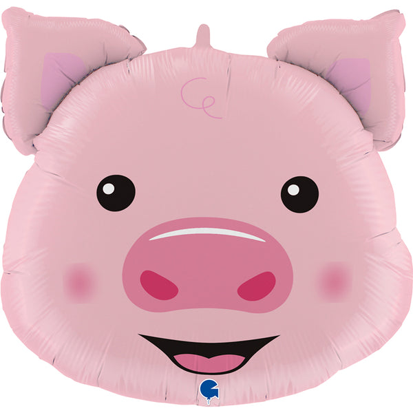 Ballon en aluminium adorable cochon 76 cm 30" Grabo Balloons®