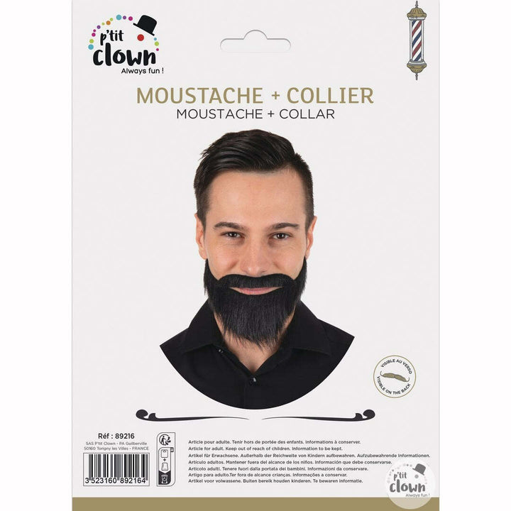 Barbe collier avec moustache noire,Farfouil en fÃªte,Moustaches, barbes