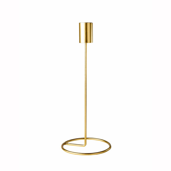 Bougeoir sur pied en métal doré au design élégant - Dimensions 23 x 9,5 cm,Farfouil en fÃªte,Bougies, bougeoirs, photophores
