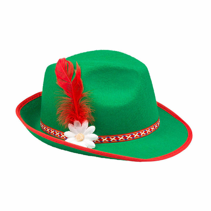 Chapeau tyrolien bavarois en feutrine vert,Farfouil en fÃªte,Chapeaux