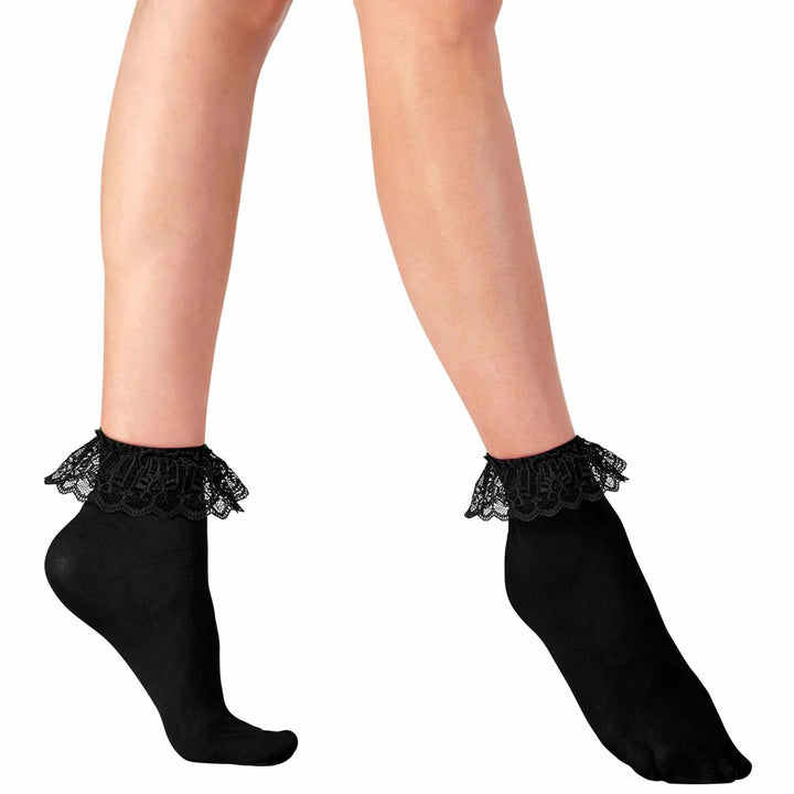 Socquettes noires avec bords en dentelle,Farfouil en fÃªte,Collants, bas, chaussettes, guêtres