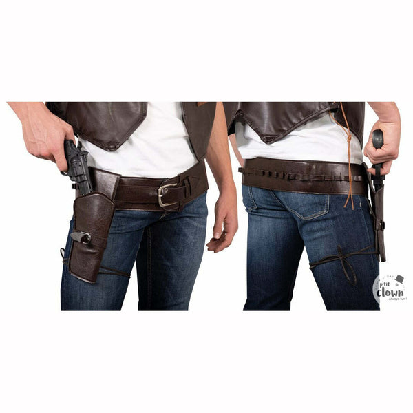 Holster simple et ceinture Western marron adulte,Ceinture, bretelle,Farfouil_en_fete