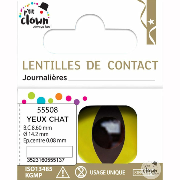 Lentilles de contact journalières - chat jaune,Farfouil en fÃªte,Lentilles