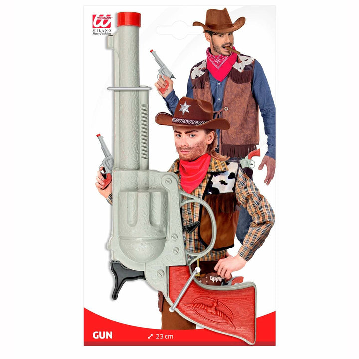 Pistolet cow-boy plastique couleurs au choix noir ou gris,Farfouil en fÃªte,Armes