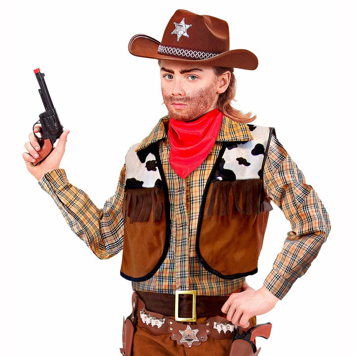 Pistolet cow-boy plastique couleurs au choix noir ou gris,Farfouil en fÃªte,Armes