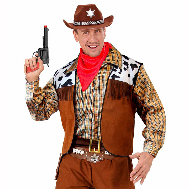 Pistolet cow-boy plastique couleurs au choix noir ou gris,Farfouil en fÃªte,Armes